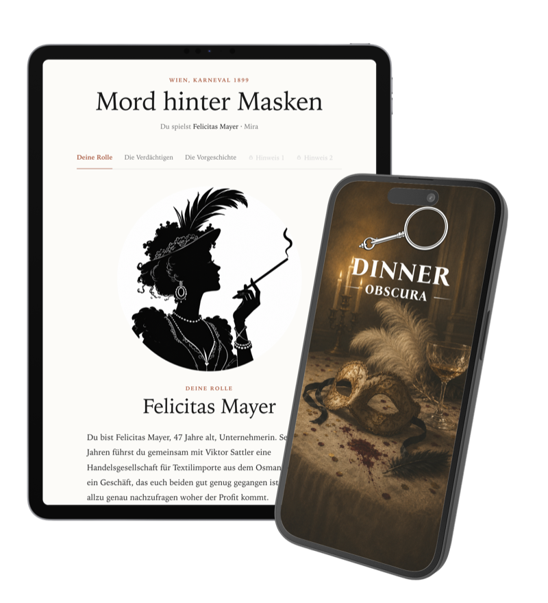 Dinner Obscura auf Tablet und Smartphone: die Rollenansicht von Palais Esterházy